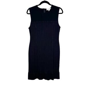 St. John Collections Knit Sheath Dress Flounce Hem Women's Black Size 16